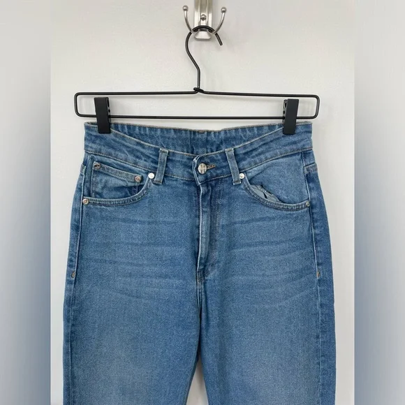 Djerf Avenue Women's Straight Leg Jeans - Blue - Picture 3 of 5